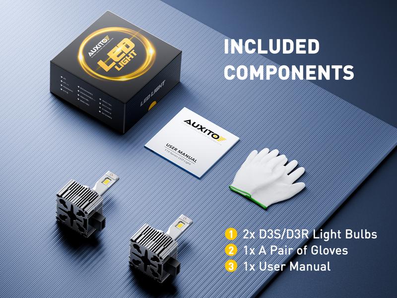 AUXITO Latest D3S D3R LED Headlight Bulbs, 30000Lumens 120W 6000K White 500% Brightness, Xenon HID Replacement Lights, CANbus Ready No Flicker,Plug and Play,Fog Light Bulbs, Pack of 2 AUXITO Latest D3S D3R LED Headlight Bulbs, 30000Lumens 120W 6000K White 500% Brightness, Xenon HID Replacement Lights, CANbus Ready No Flicker,Plug and Play,Fog Light Bulbs, Pack of 2