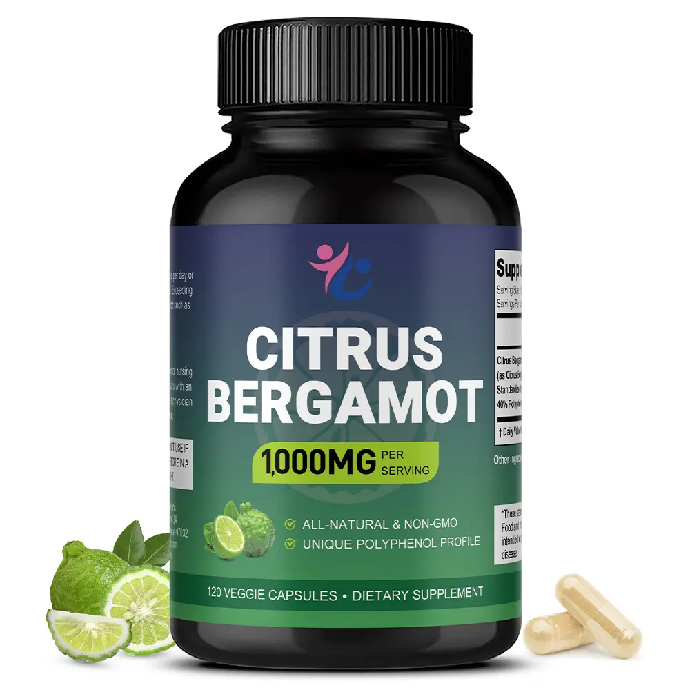 Citrus Bergamot health supplement, supports cardiovascular function and healthy cholesterol levels, 120 capsules.