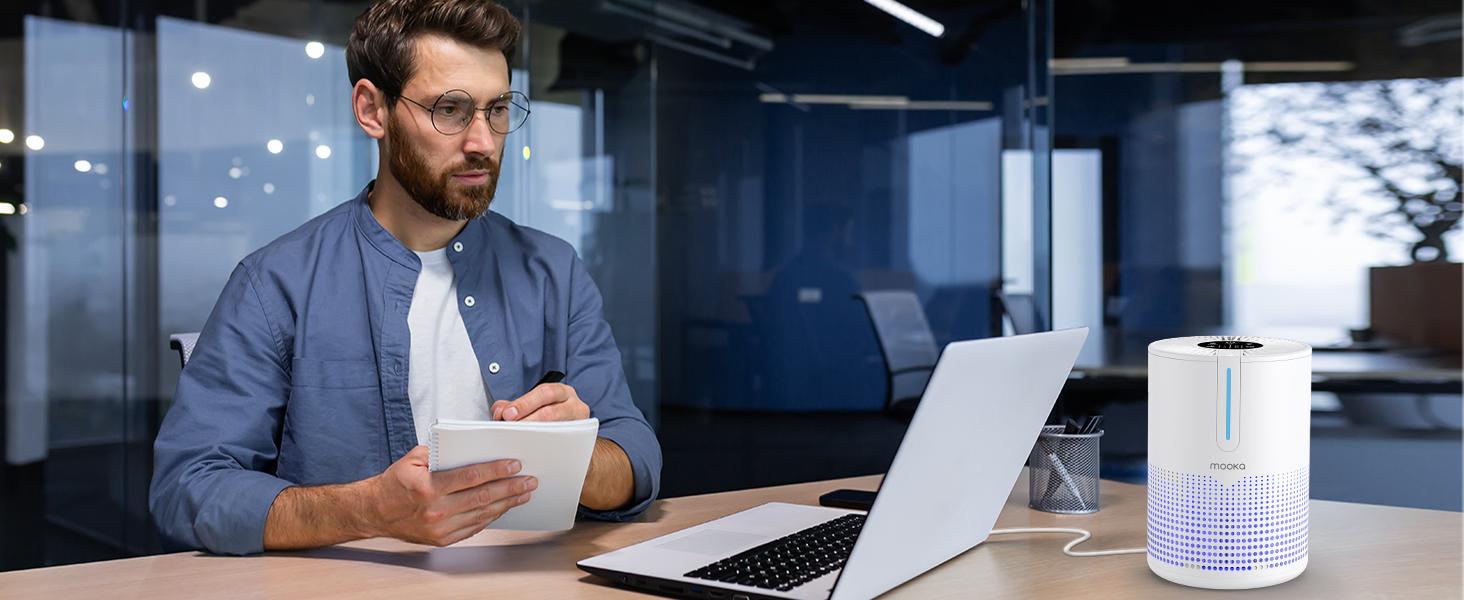 [Live] MOOKA Air Purifier 2 Packs for Home Bedroom Apartment Office Car RV H13 True HEPA Filter USB Portable Covers Up to 300 Ft² Allergies Pets Smoke Dust Fragrance Sponge Night Light,Gift