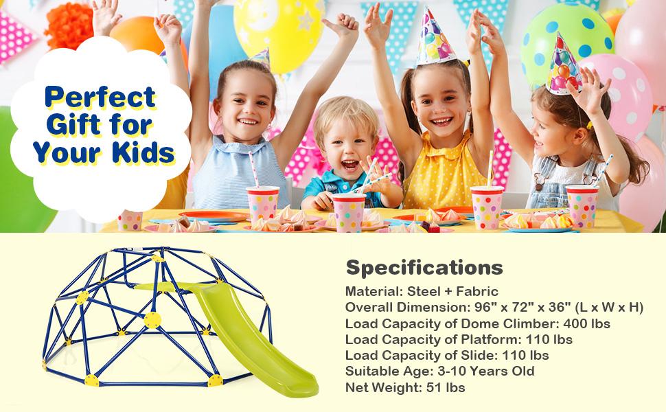 Costzon Kids Playground Climber, 2 in 1 Indoor Geometric Dome Climber Set, Metal Jungle Gym Monkey Bar Climbing Toys Father's Day Gift Costzon Kids Playground Climber, 2 in 1 Indoor Geometric Dome Climber Set, Metal Jungle Gym Monkey Bar Climbing Toys Father's Day Gift