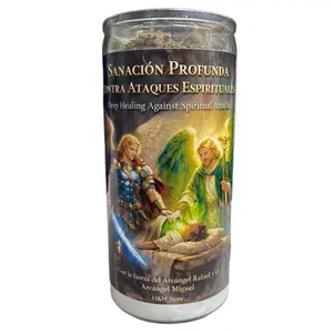 Deep Spiritual Healing Candle – Protection & Restoration Against Spiritual Attacks (14-Day Prepared Candle with Herbs & Quartz)