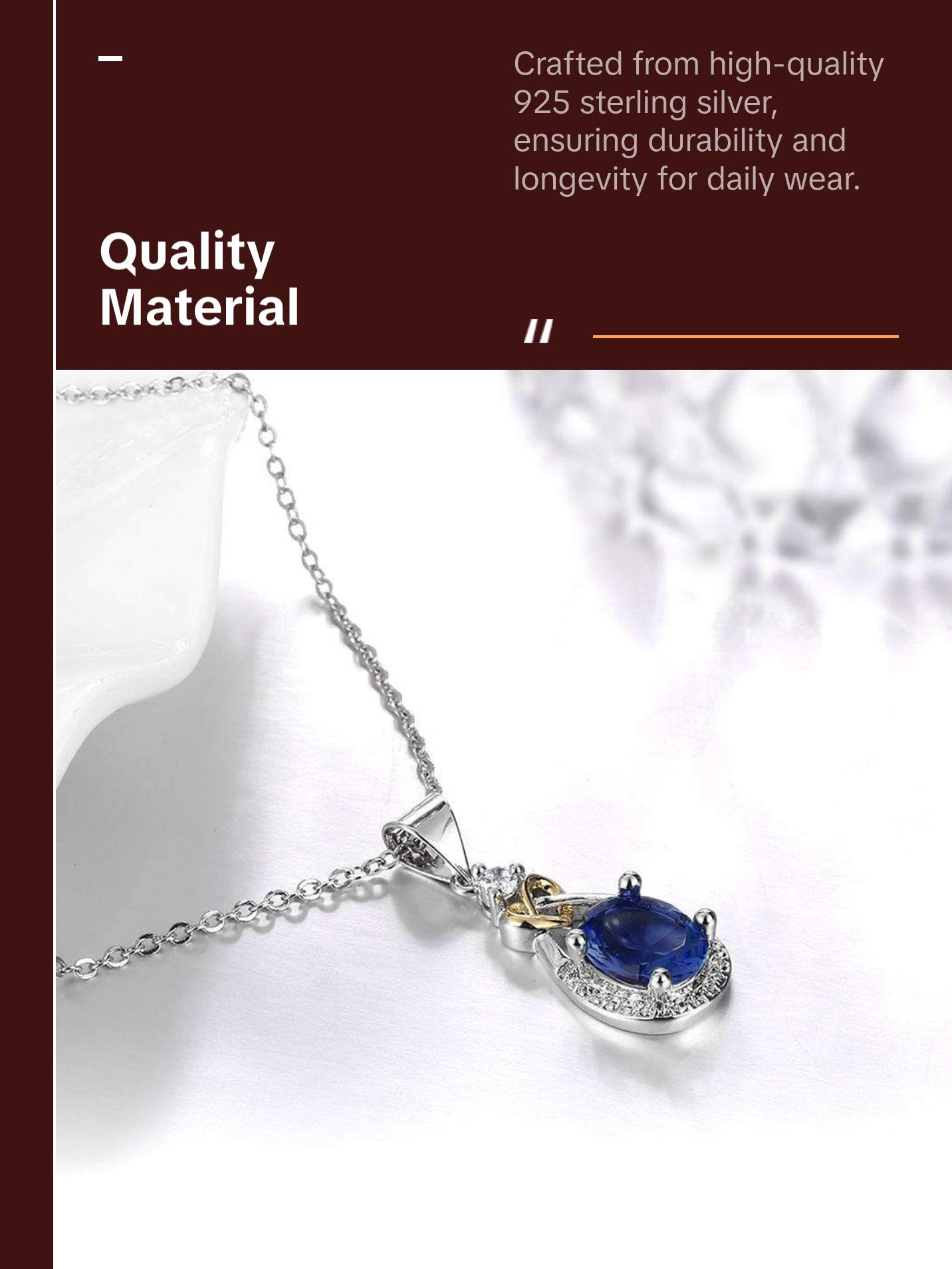 Women's Sterling Silver Topaz Stone Necklace