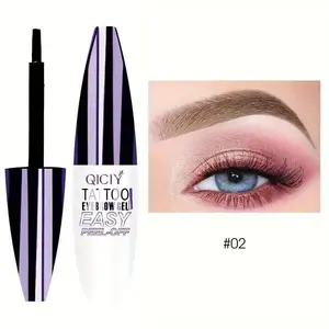 QICIY Tattoo Eyebrow Gel #02 Natural Brown — Easy peel-off, 24H waterproof & smudge-proof