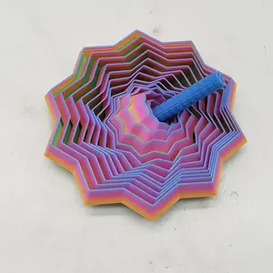 3D Printed Expanding Twirl Star Sensory Fidget Toy 3.5" x 3.5" Stress Relief Whirling Star with Handle for Anxiety Relief Unique 3D Printed Design