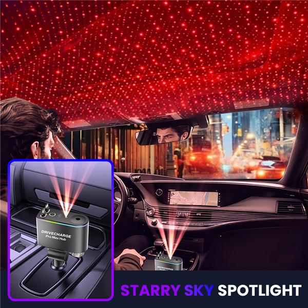 Smart Retractable Car Charger & Air Freshener - 66W Fast Charging with Dual Type-C/Lightning Adapter for All Phones, Starlight Projector Mood Light & Aromatherapy Diffuser,Includes 6 x 10ml Perfumes,Ideal Car Accessories & Christmas Gift for Men