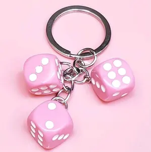3pcs Black Dice Keychains