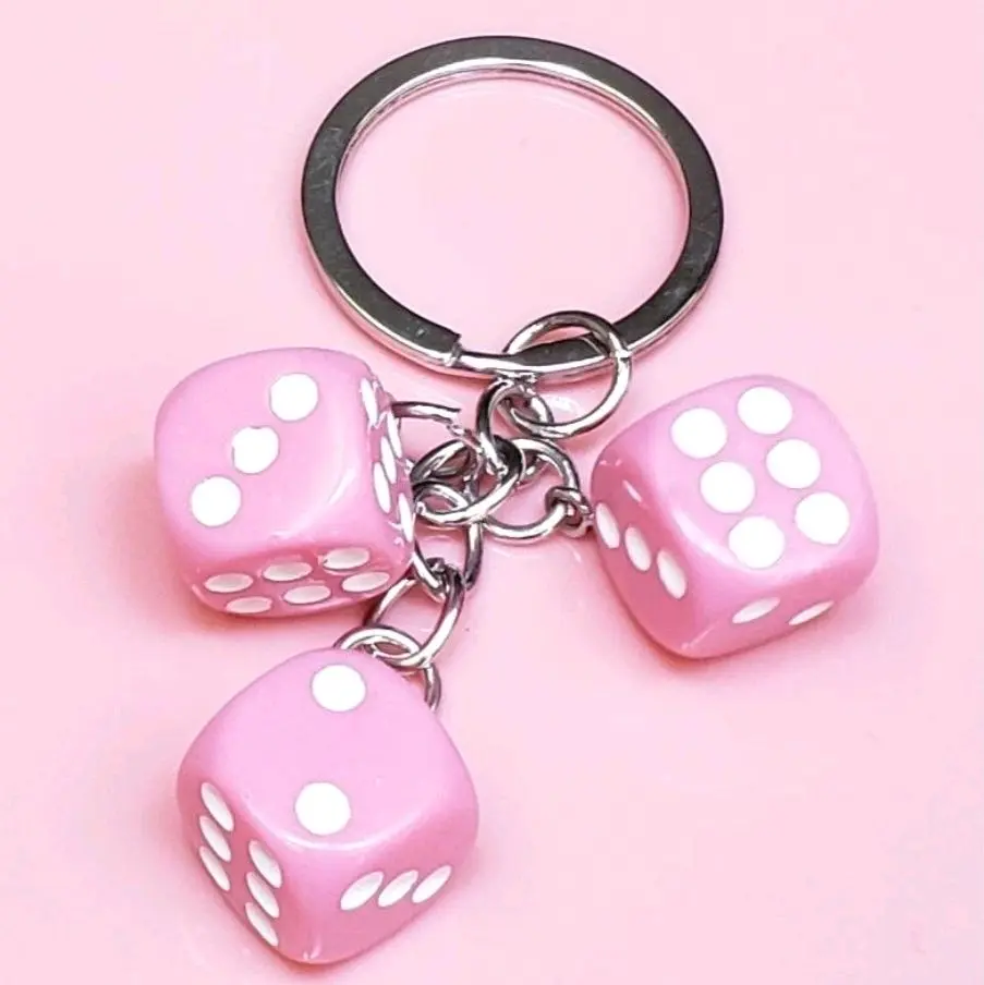 3pcs Black Dice Keychains