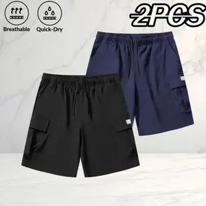 Summer breathable quick-dry two-piece set in a fashionable cargo style, featuring a loose fit that flatters the figure, suitable for running, workouts, outdoor activities, and casual wear.