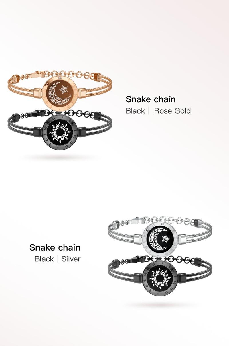 totwoo Long Distance Touch Bracelets with Sun&Moon Functional Love Connect Couple Gifts For Boyfriend or Girlfriend or your Family