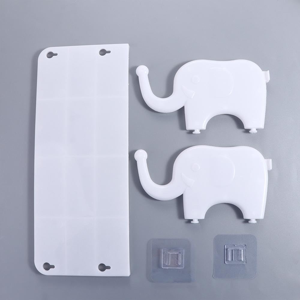 1PCS Elephant Shaped Shelves,Multifunctional Storage Rack Elephant Storage Rack Hanging Storage Rack for Kitchen Room(White)
