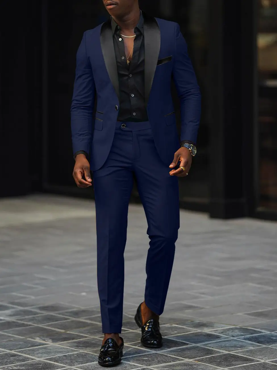 2026 Men's Shawl Lapel 3 Piece Suit, Slim Fit Blazer, Vest & Pants Set, Formal Wedding Party Tuxedo