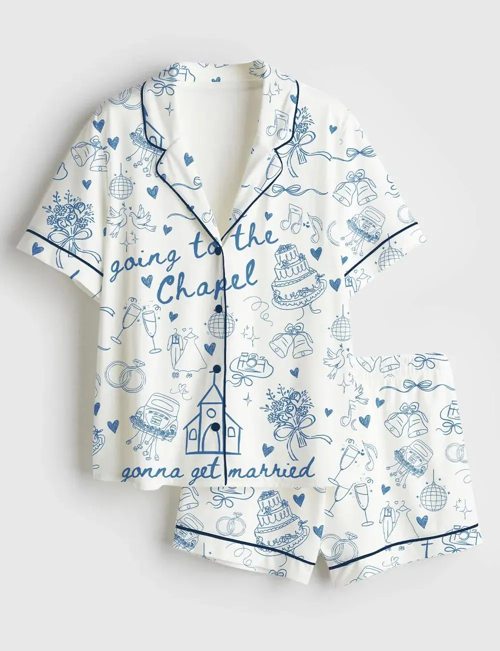 Est 2026 Going To The Chapel Satin Pajamas, Wedding Day Bridal Party Pjs, Silky Bride Sleepwear, Wife Future Mrs Lounge Set, Wedding Gift