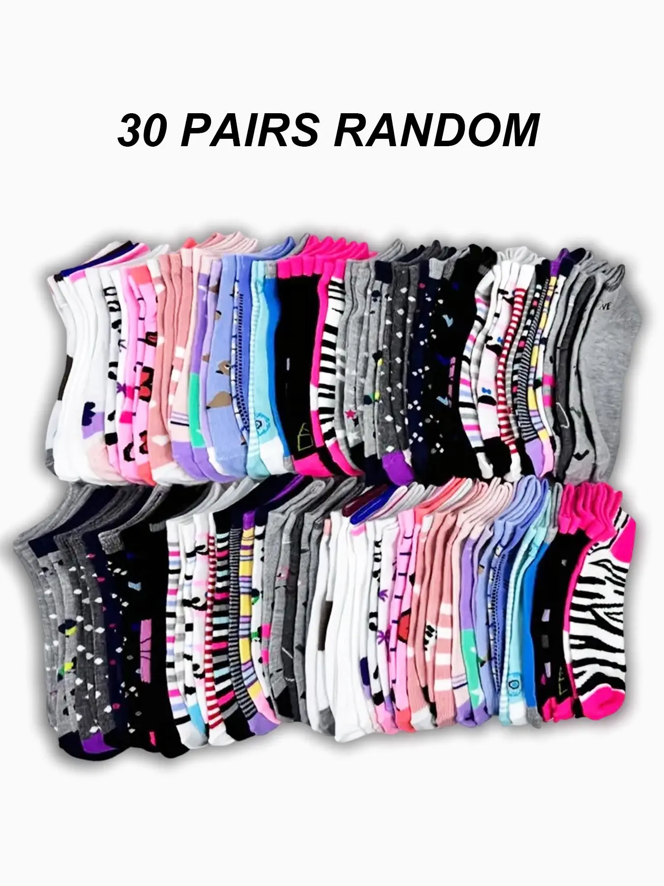 Random Women's Graphic Print Low Cut Socks, Casual Comfy Breathable Soft Socks for Daily Wear, Women's Socks for All Seasons, Socks Set, Multipack Socks, Breathable Polyester Socks