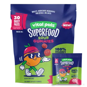 Vital Pals Superfood Sour Gummies, Sour Punch Flavor, 30ct Bag