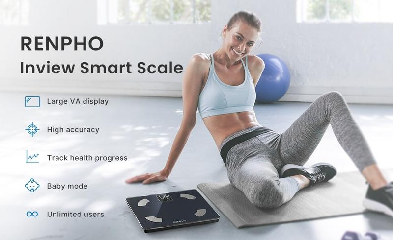 RENPHO Smart Body Fat Scale – Full Body Weight Tracker with All-in-One VA Display, 13 Health Metrics with Free APP Sync, 400 lb, Weight Scale