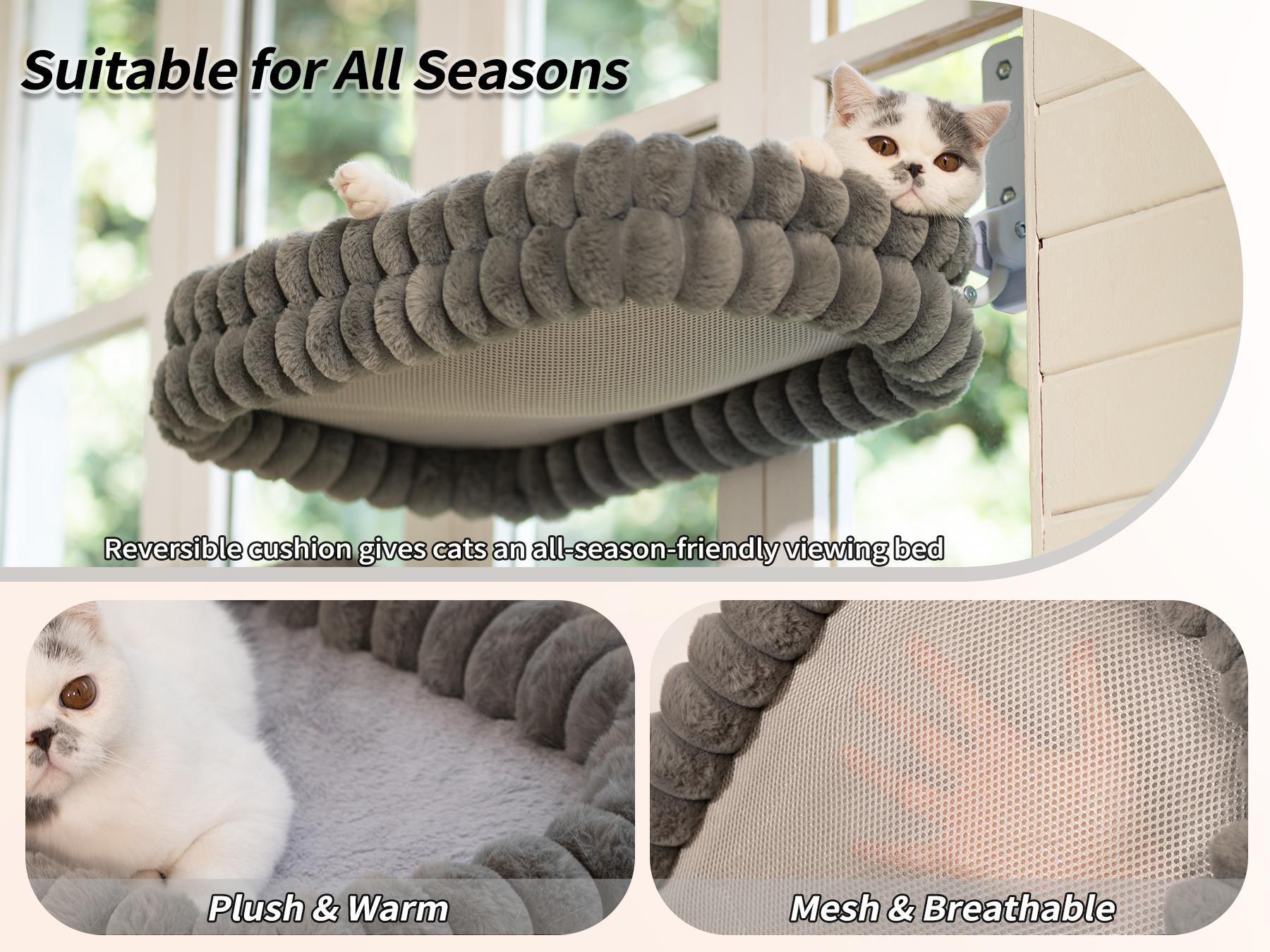 Folding Cat Hammock for Window - Cordless, Machine Washable Bed, Robust Metal Frame, Strong Suction Cups,Cat Window Perch for Cats and Small Dogs Folding Cat Hammock for Window - Cordless, Machine Washable Bed, Robust Metal Frame, Strong Suction Cups,Cat Window Perch for Cats and Small Dogs