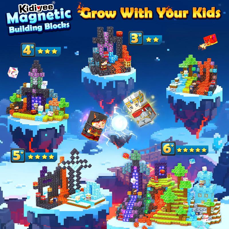 200PCS Magnetic Blocks with Drawstring Bag STEM Educational Sensory Toys Mine Magnet World Birthday Couple Christmas Gifts