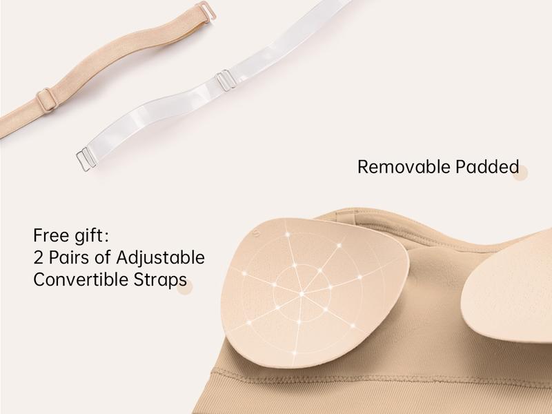 Vertvie｜ZOE Stay Put Bandeau Bra, Wireless Seamless Comfort