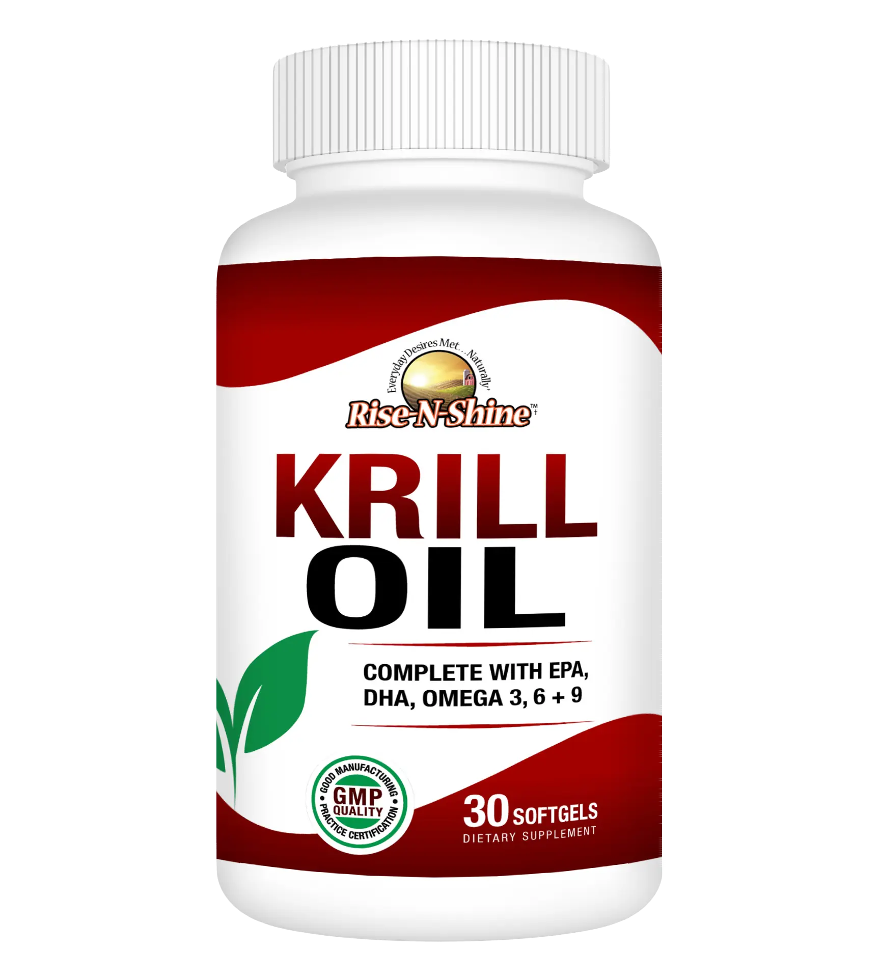 Krill Oil by Rise-N-Shine – 500mg Omega-3 6 9 Softgels with EPA, DHA & Astaxanthin, Fish Oil Alternative, No Fishy Aftertaste