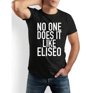 No One Does It Like EliseoMen's Basic T-Shirt Structured Stylish Crew Neck Design Daily Street Versatile Top