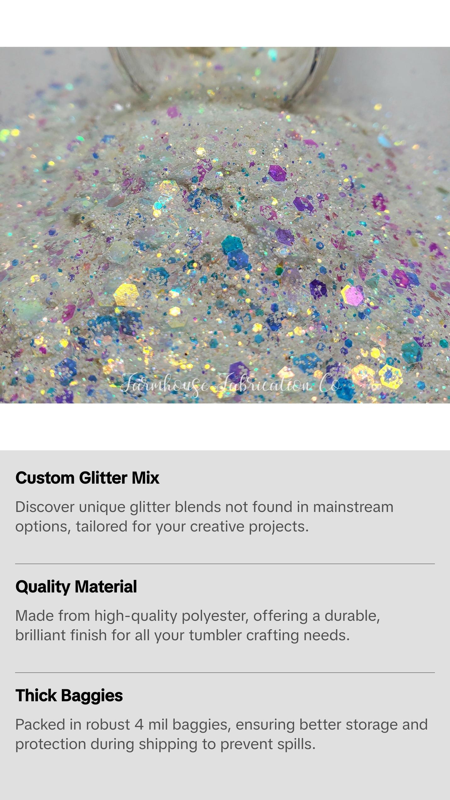 "22 a Day" Custom Mix / Polyester Glitter / Tumbler Glitter / White Glitter