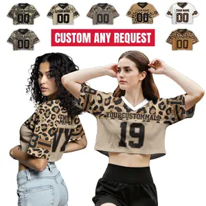 Personalized Team Name Number Cropped Football Jersey for Women Girls Custom Women Crop Tee Streetwear Top Tour Concert Outfit Gift for her