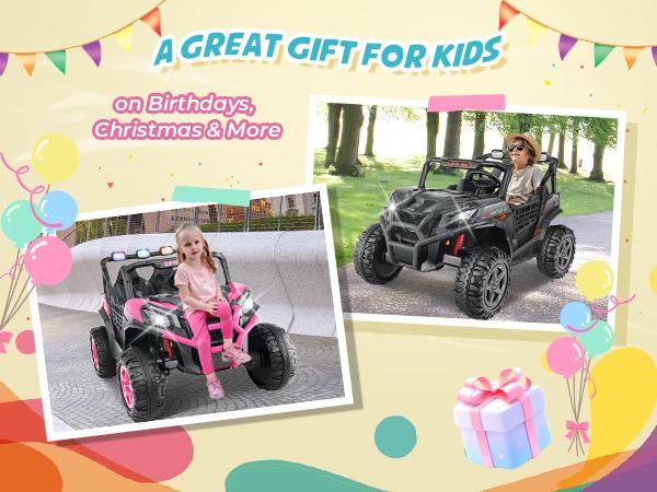 Hikole 24V 4WD Ride On UTV for Big Kids – 2 Seater Electric Car w/ Remote, Music, Lights & 4x200W Motors Hikole 24V 4WD Ride On UTV for Big Kids – 2 Seater Electric Car w/ Remote, Music, Lights & 4x200W Motors