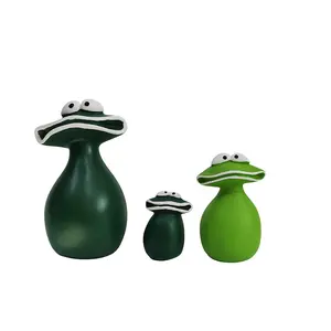 3 resin big-mouthed frog spoof ornaments, cute frog cute decoration design, home garden decoration