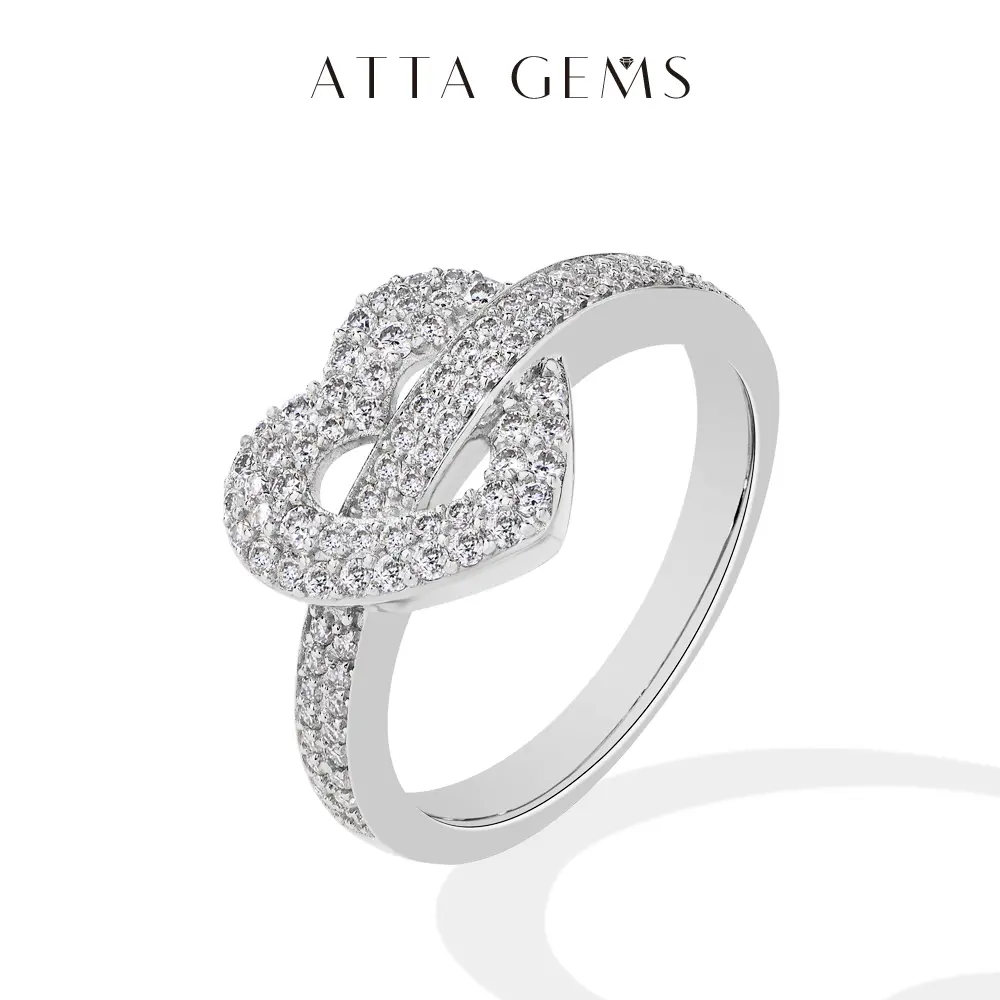 ATTAGEMS Women's Heart Design Lab-Created Moissanite Ring, Fine Shining Jewelry, Daily Wear Accessory, Mother's Day Gift, Women's Gift, R254, Mothers Day Gift, Womens Gifts summerwins tiktokshopbacktoschool