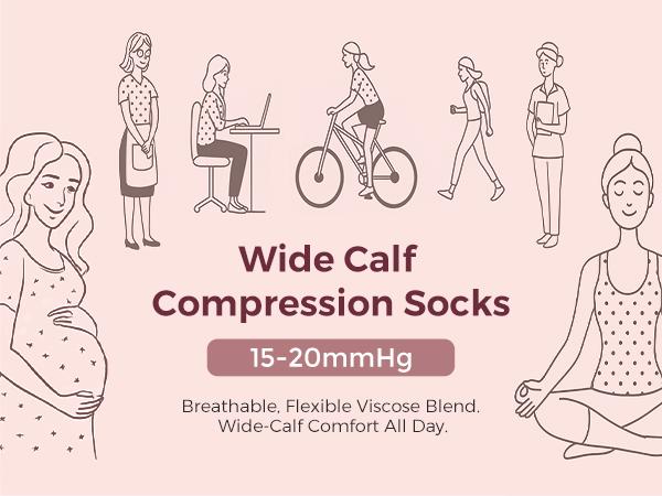 Momcozy Compression Socks for Women Wide Calf, 15-20mmHg Knee High Support Socks for Pregnancy, Nurses, Travel, Flying 5.0 5.0 out of 5 stars    2 ratings