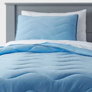 Twin Blue Wave Kids' Comforter Set - Pillowfort Twin Blue Wave Kids' Comforter Set - Pillowfort