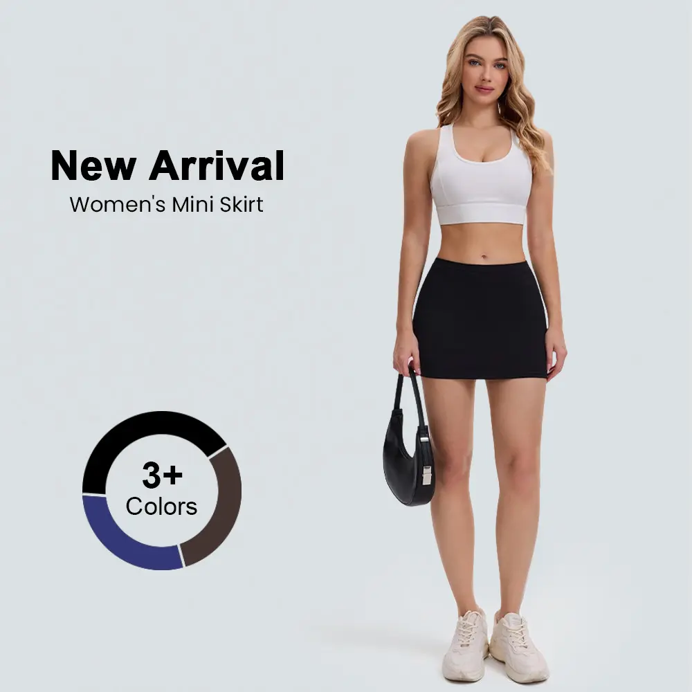 DLOODA Women's Solid Black Bodycon Skort, High-Waisted Pencil Mini in Polyester Fits with Pockets and a Side Zip for Casual Wear, With Side Zip