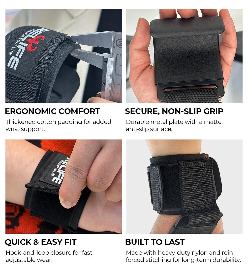 RELIFE Rebuild Your Life Heavy Duty Weightlifting Hooks (Pair) Non-Slip Wrist Straps for Shrugs Rows & Deadlifts Thick Wrist Padding Weight Grips RELIFE Rebuild Your Life Heavy Duty Weightlifting Hooks (Pair) Non-Slip Wrist Straps for Shrugs Rows & Deadlifts Thick Wrist Padding Weight Grips