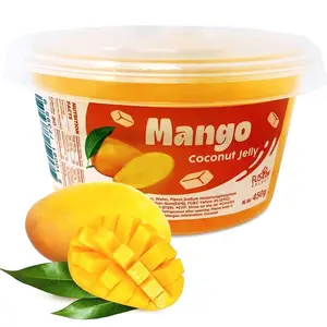 Fusion Select Mango Jelly - Fruity Coconut Gel Snacks & Drinks - Toppings or Add-Ons for Bubble Teas, Yogurt, Ice Cream, Desserts, Snow Fluff - Fruit-Flavored Jellies - Made in Taiwan