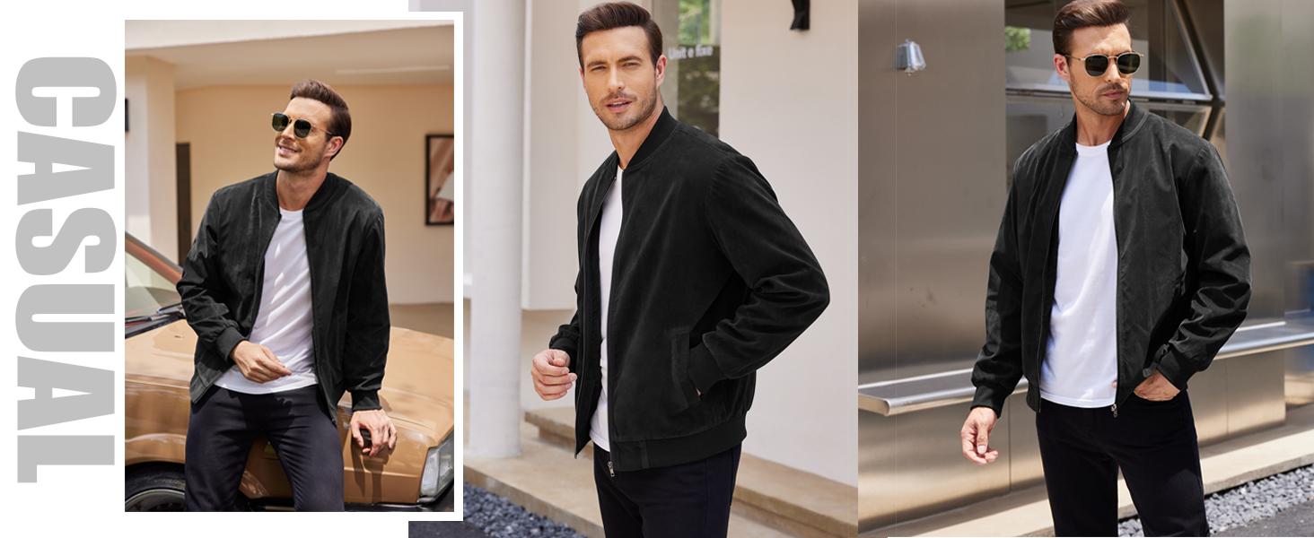 COOFANDY Fall Outfits men's spring, 100% polyester lightweight early summer thin casual jacket retro lightweight classic men's clothing Jeans T-Shirt Coats Soft Blazers