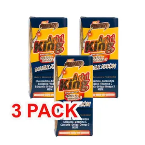 3 PACK Artriking Reforzado con Ortiga y Omega - 100caps DOUBLE AXION | Glucosamina Condroitina Colageno Vitamina C Cúrcuma Ortiga Omega 3 MSM Supplement Natural Kin C100 artri ajo joint pain joint