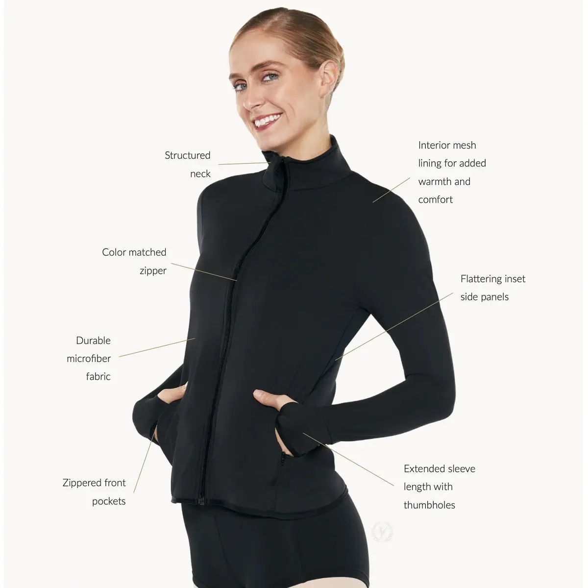 Eurotard 33340 Unisex Full Zipper Dance Jacket