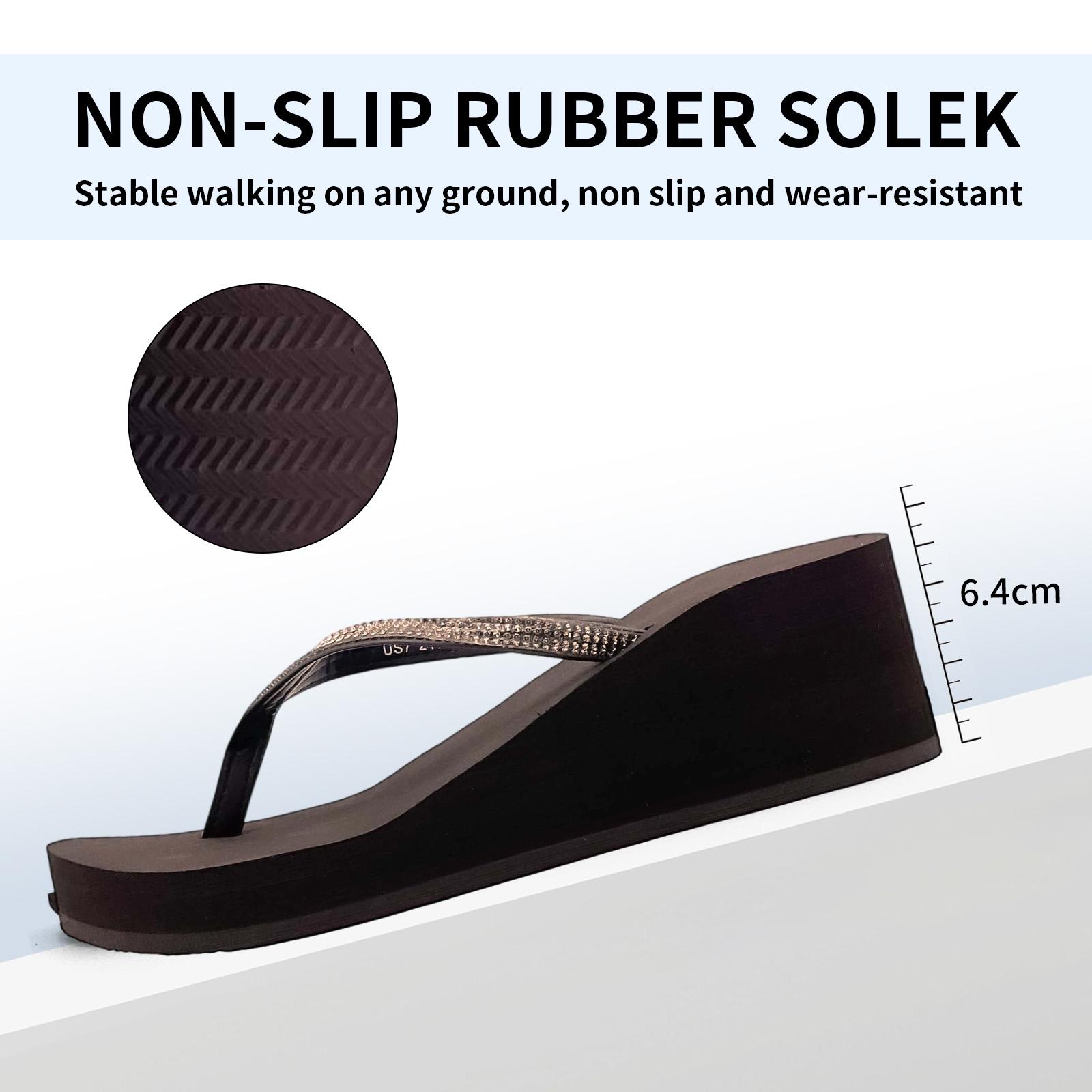 Lumubby Sparkly Rhinestone Wedge Heel Thong Sandals 8cm Platform Flip Flops Comfortable Casual Shoes for Summer Women's Y2K Inspired White Sandals