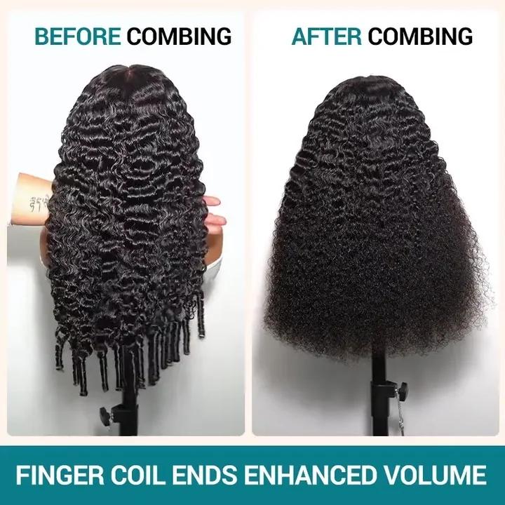 [Flash Sale] 20"(18"Same Price) Burmese Curly Wear Go Glueless 13x4 Lace Front Wigs Spiral Curl 180% Density Pull Go Wig Adjustable Cap Easy for Beginners Full Volume & Natural Edges Boho Human Drawstring Wig Natural Color