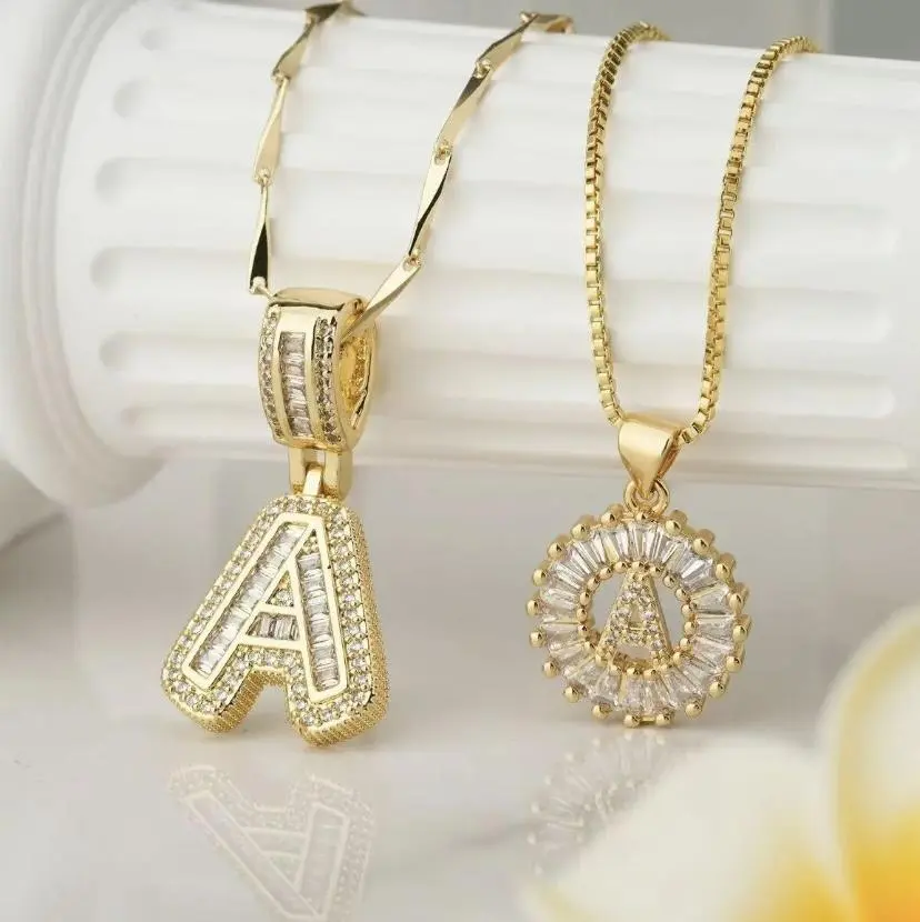 2 Pack Initial Letter Necklace 14K Gold Plated Dainty Thin Chain, Tarnish Reminder, Adjustable Size Letter Pendant Jewelry for Daily Wear,Bubble Initial Necklace,holiday haul christmas birthday anniversary,day gift summerwins,dainty heart name