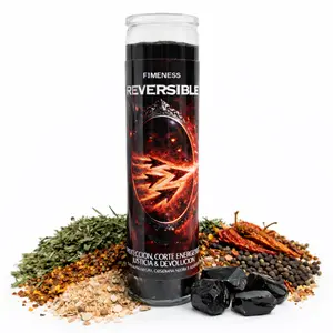FIMENESS - REVERSIBLE (RETURN TO SENDER) SEVEN DAY PRAYER CANDLE - CRYSTAL AND HERB INFUSED