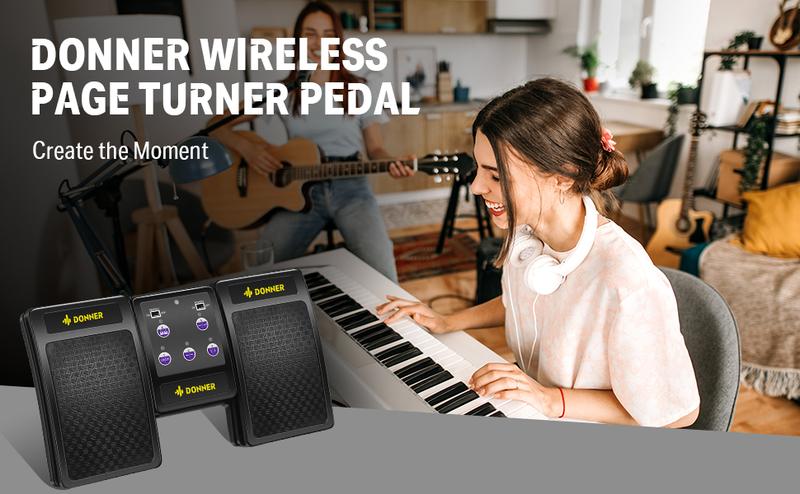 Donner Wireless Page Turner Pedal for Digital Devices, Especially Digital Pianos