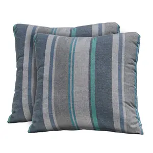 SEEHILL Water-resistant Outdoor Throw Pillow Set of 2, Fade-resistant, Stain-resistant for Indoors and Outdoors with  Extra-thick Padding, Build  For Last，Blue