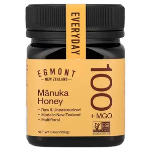 Egmont Honey Manuka Honey, Raw & Unpasteurized, MGO 100+, 8.8 oz (250 g)