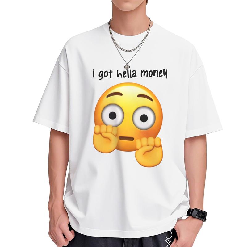 I got like hella money tshirt benito bowl shirts   tiktok shop deals free samples store   tiktok shop gifts for him streetwear Menswear Top Love Man Shortsleeve Tropical Round Neck Casual Crew Neck Crewneck