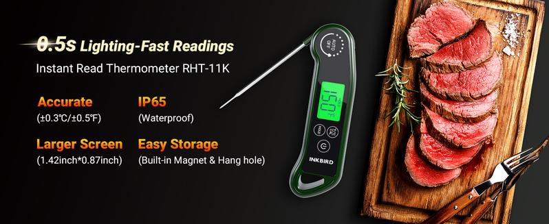 INKBIRD Instant Read Meat Thermometer, Digital Food Thermometer,±0.5℉ Accuracy, Large Screen, for Candy, Grill, BBQ, Brewing INKBIRD Instant Read Meat Thermometer, Digital Food Thermometer,±0.5℉ Accuracy, Large Screen, for Candy, Grill, BBQ, Brewing