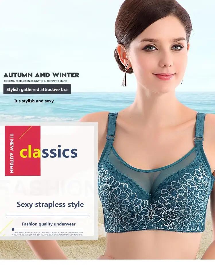 Thin Cup Push Up Bra Mesh Lace Bras For Women Plus Size Underwear Brassiere Elegant Pattern Lingerie