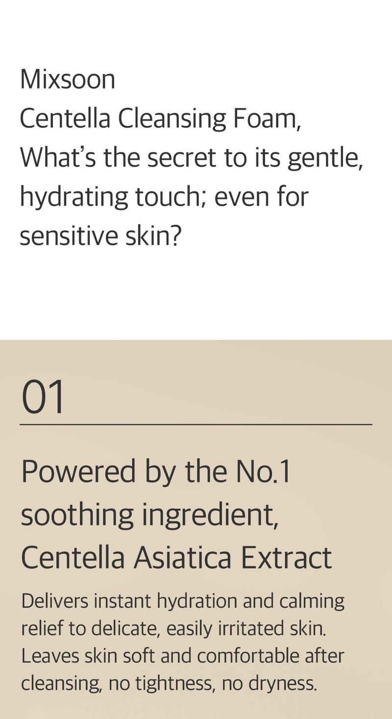 [mixsoon Official Shop] Centella Cleansing Foam Trio (5.07 fl.oz / 150ml x 3) - Low pH cleansing foam for soothing and moisturization, Korean Glass Skin Care