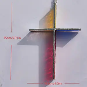 Light Catcher Cross - Sunlit Stained Glass Pendant