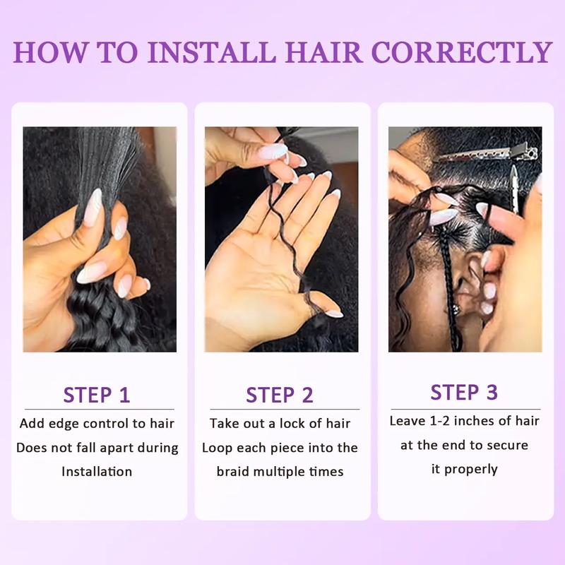 Ygwigs #27/30/613 , #4A/27/30 Piano Color Bulk Hair for Braiding Deep Wave Body Wave Synthetic Curly Wavy Wavy Curly Ponytails